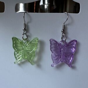 Handmade clear butterfly earrings 🦋